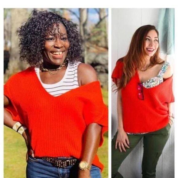 Cabi | Ruby Pullover Knit V Neck Short Sleeve Sweater | M - Picture 2 of 6